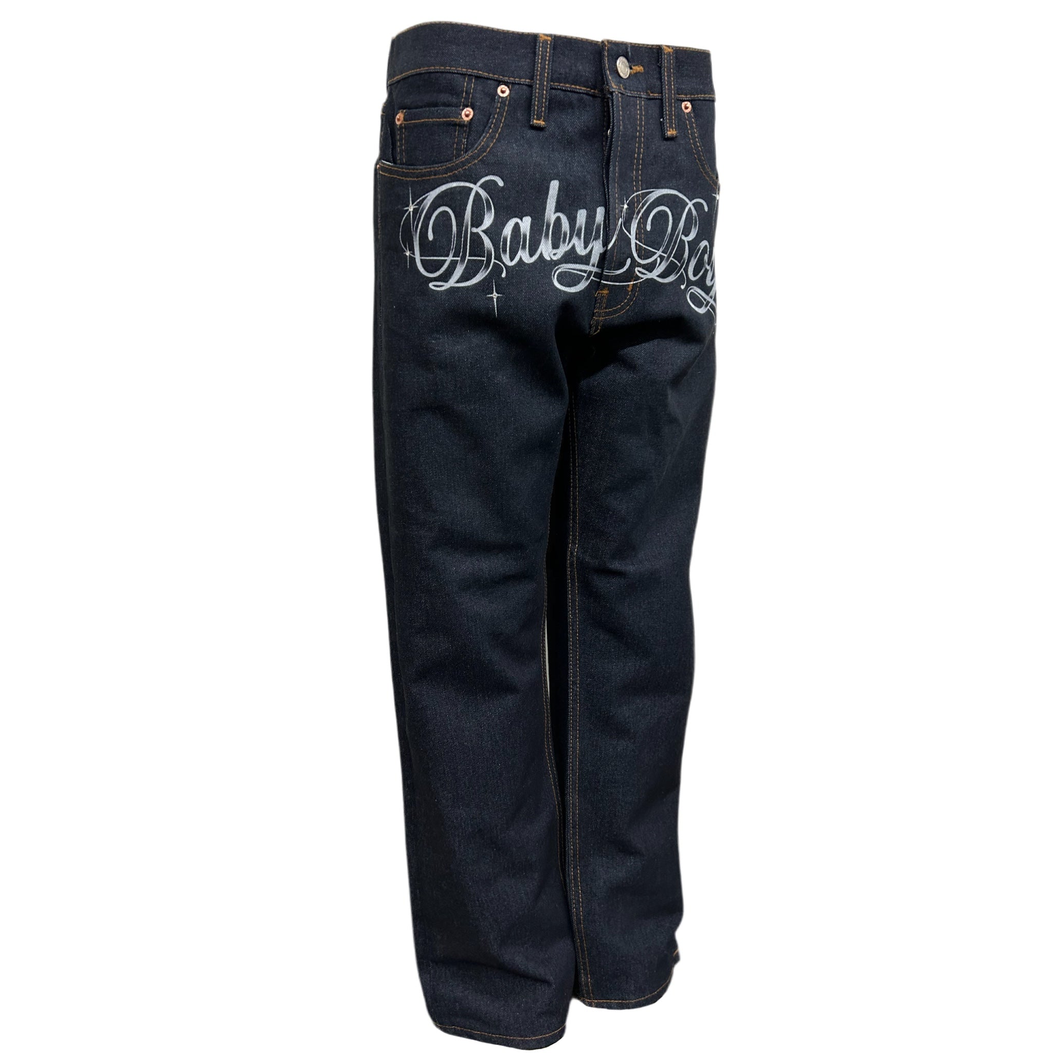BabyBoy Front Printed Denim Pants